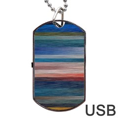 Background Horizontal Lines Dog Tag Usb Flash (two Sides)  by Amaryn4rt