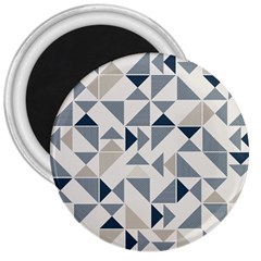 Geometric Triangle Modern Mosaic 3  Magnets