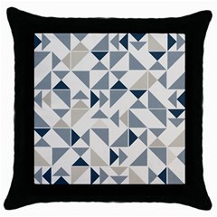 Geometric Triangle Modern Mosaic Throw Pillow Case (black)