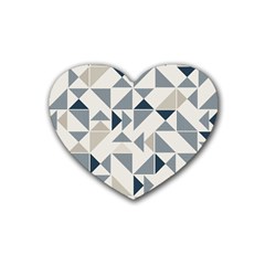 Geometric Triangle Modern Mosaic Heart Coaster (4 Pack)  by Amaryn4rt