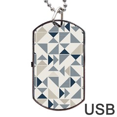 Geometric Triangle Modern Mosaic Dog Tag Usb Flash (two Sides)  by Amaryn4rt