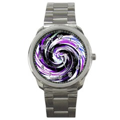 Canvas Acrylic Digital Design Sport Metal Watch