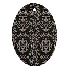 Line Geometry Pattern Geometric Oval Ornament (two Sides) by Amaryn4rt