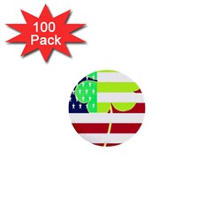 Usa Ireland American Flag Shamrock Irish Funny St Patrick Country Flag  1  Mini Buttons (100 Pack)  by yoursparklingshop