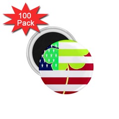 Usa Ireland American Flag Shamrock Irish Funny St Patrick Country Flag  1 75  Magnets (100 Pack)  by yoursparklingshop