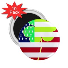 Usa Ireland American Flag Shamrock Irish Funny St Patrick Country Flag  2 25  Magnets (10 Pack)  by yoursparklingshop