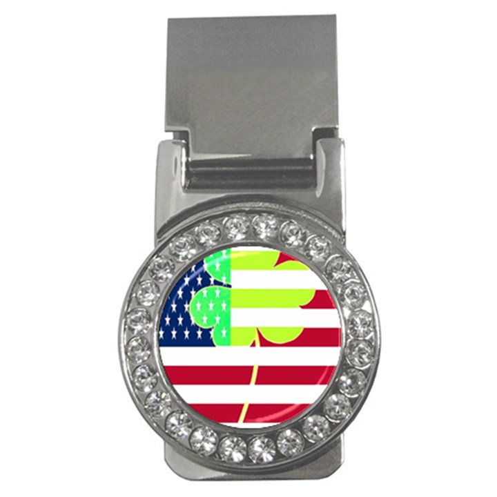 USA Ireland American Flag Shamrock Irish Funny St Patrick Country Flag  Money Clips (CZ) 