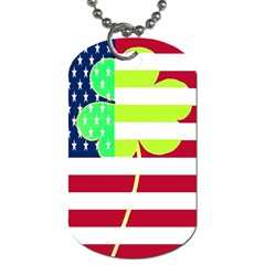 Usa Ireland American Flag Shamrock Irish Funny St Patrick Country Flag  Dog Tag (one Side) by yoursparklingshop