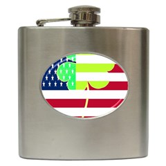 Usa Ireland American Flag Shamrock Irish Funny St Patrick Country Flag  Hip Flask (6 Oz) by yoursparklingshop