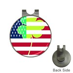 USA Ireland American Flag Shamrock Irish Funny St Patrick Country Flag  Hat Clips with Golf Markers Front