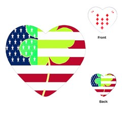 Usa Ireland American Flag Shamrock Irish Funny St Patrick Country Flag  Playing Cards (heart)  by yoursparklingshop