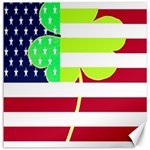 USA Ireland American Flag Shamrock Irish Funny St Patrick Country Flag  Canvas 16  x 16   15.2 x15.41  Canvas - 1