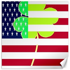 Usa Ireland American Flag Shamrock Irish Funny St Patrick Country Flag  Canvas 20  X 20   by yoursparklingshop