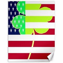 Usa Ireland American Flag Shamrock Irish Funny St Patrick Country Flag  Canvas 18  X 24   by yoursparklingshop