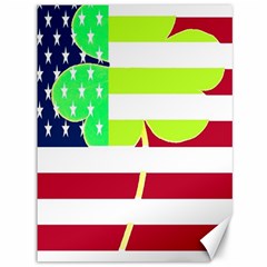 Usa Ireland American Flag Shamrock Irish Funny St Patrick Country Flag  Canvas 36  X 48   by yoursparklingshop