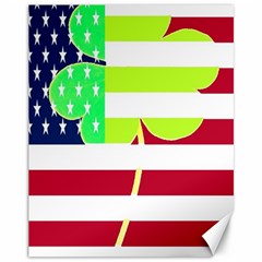 Usa Ireland American Flag Shamrock Irish Funny St Patrick Country Flag  Canvas 11  X 14   by yoursparklingshop