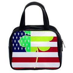 Usa Ireland American Flag Shamrock Irish Funny St Patrick Country Flag  Classic Handbags (2 Sides) by yoursparklingshop