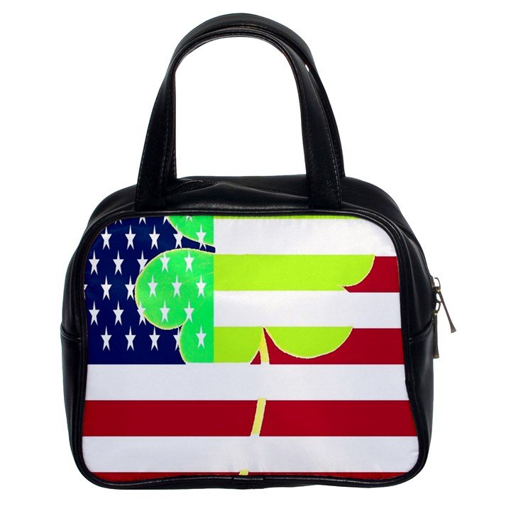 USA Ireland American Flag Shamrock Irish Funny St Patrick Country Flag  Classic Handbags (2 Sides)