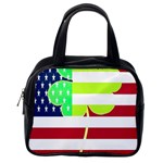 USA Ireland American Flag Shamrock Irish Funny St Patrick Country Flag  Classic Handbags (2 Sides) Back