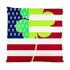 Usa Ireland American Flag Shamrock Irish Funny St Patrick Country Flag  Standard Cushion Case (one Side) by yoursparklingshop