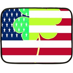 Usa Ireland American Flag Shamrock Irish Funny St Patrick Country Flag  Fleece Blanket (mini) by yoursparklingshop