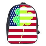 USA Ireland American Flag Shamrock Irish Funny St Patrick Country Flag  School Bags(Large)  Front