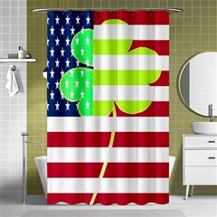 Usa Ireland American Flag Shamrock Irish Funny St Patrick Country Flag  Shower Curtain 48  X 72  (small)  by yoursparklingshop