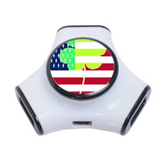 Usa Ireland American Flag Shamrock Irish Funny St Patrick Country Flag  3-port Usb Hub by yoursparklingshop