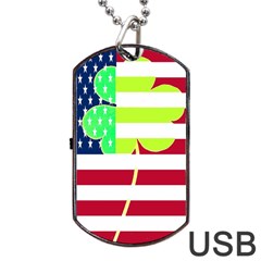 Usa Ireland American Flag Shamrock Irish Funny St Patrick Country Flag  Dog Tag Usb Flash (one Side) by yoursparklingshop