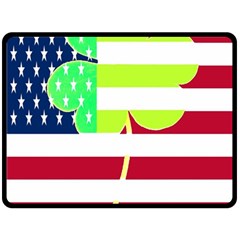 Usa Ireland American Flag Shamrock Irish Funny St Patrick Country Flag  Double Sided Fleece Blanket (large)  by yoursparklingshop