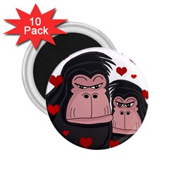 Gorillas Love 2 25  Magnets (10 Pack)  by Valentinaart