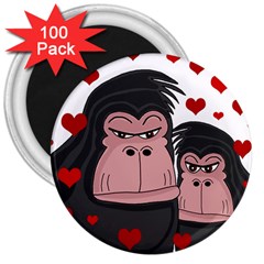 Gorillas Love 3  Magnets (100 Pack)