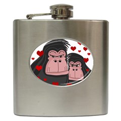 Gorillas Love Hip Flask (6 Oz) by Valentinaart