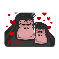 Gorillas Love Small Doormat  by Valentinaart