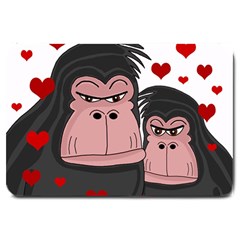 Gorillas Love Large Doormat  by Valentinaart