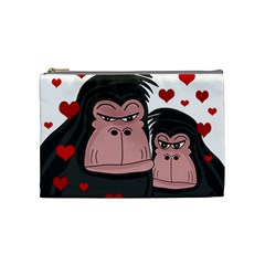 Gorillas Love Cosmetic Bag (medium)  by Valentinaart