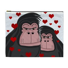 Gorillas Love Cosmetic Bag (xl) by Valentinaart