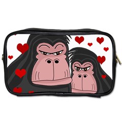 Gorillas Love Toiletries Bags by Valentinaart