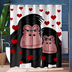 Gorillas Love Shower Curtain 60  X 72  (medium)  by Valentinaart