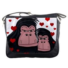 Gorillas Love Messenger Bags by Valentinaart