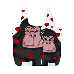 Gorillas Love Full Print Recycle Bags (m)  by Valentinaart