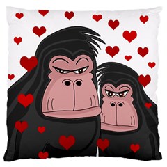 Gorillas Love Large Flano Cushion Case (one Side) by Valentinaart