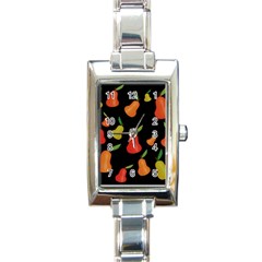 Pears Pattern Rectangle Italian Charm Watch by Valentinaart