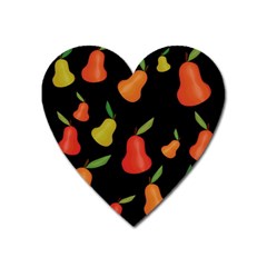 Pears Pattern Heart Magnet by Valentinaart