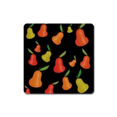 Pears Pattern Square Magnet by Valentinaart