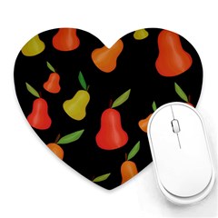 Pears Pattern Heart Mousepads by Valentinaart