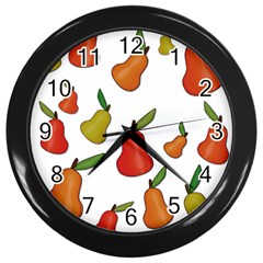 Decorative Pears Pattern Wall Clocks (black) by Valentinaart