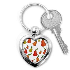 Decorative Pears Pattern Key Chains (heart)  by Valentinaart