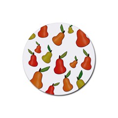 Decorative Pears Pattern Rubber Round Coaster (4 Pack)  by Valentinaart