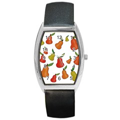 Decorative Pears Pattern Barrel Style Metal Watch by Valentinaart